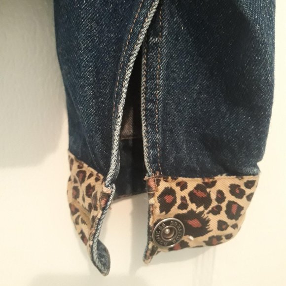 Vintage Route 66 Leopard Jean Denim Jacket - Picture 6 of 9
